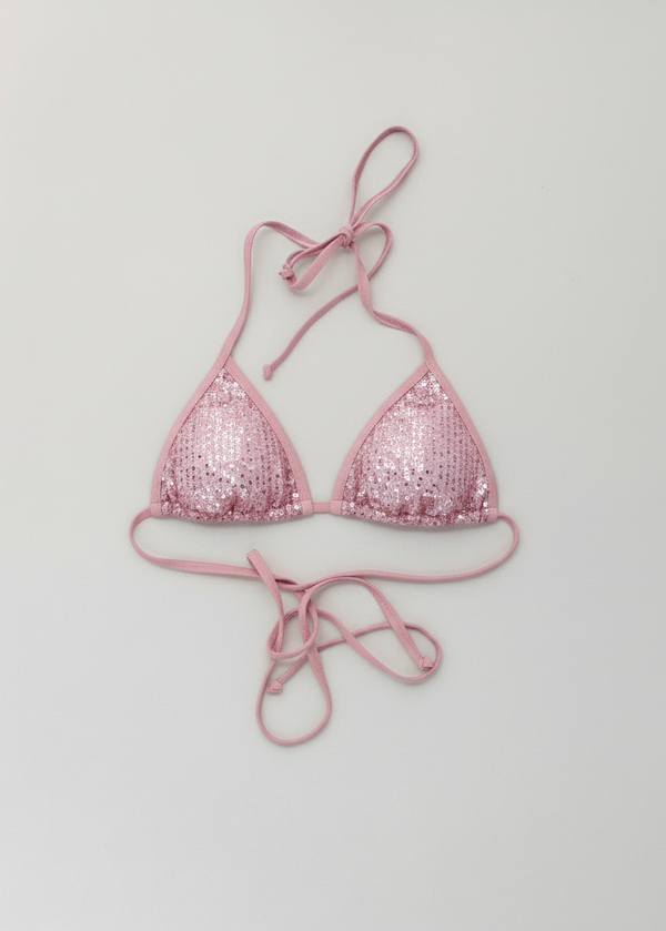Makai Pink Triangle Bikini Top