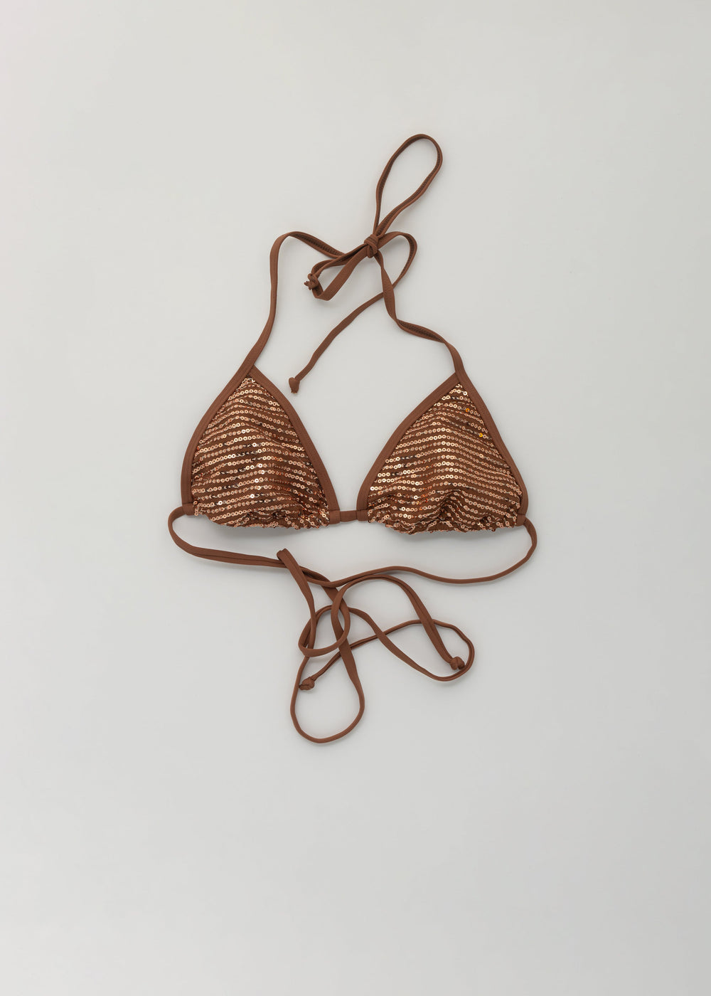 Makai Brown Triangle Bikini Top