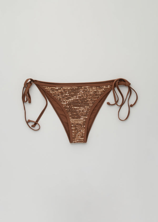 Makai Brown Tie-Side Bikini Bottom