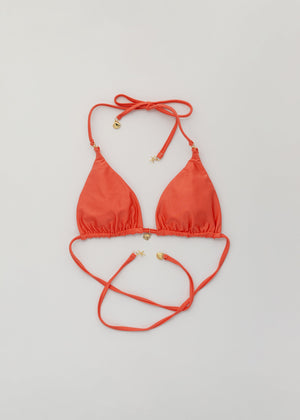 Moana Light Coral Triangle Bikini Top